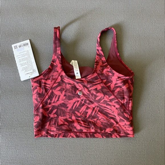 NWT LULULEMON ALIGN™ CROPPED TANK TOP Spray Leaf Fireside Red Multi 6 - Picture 2 of 2